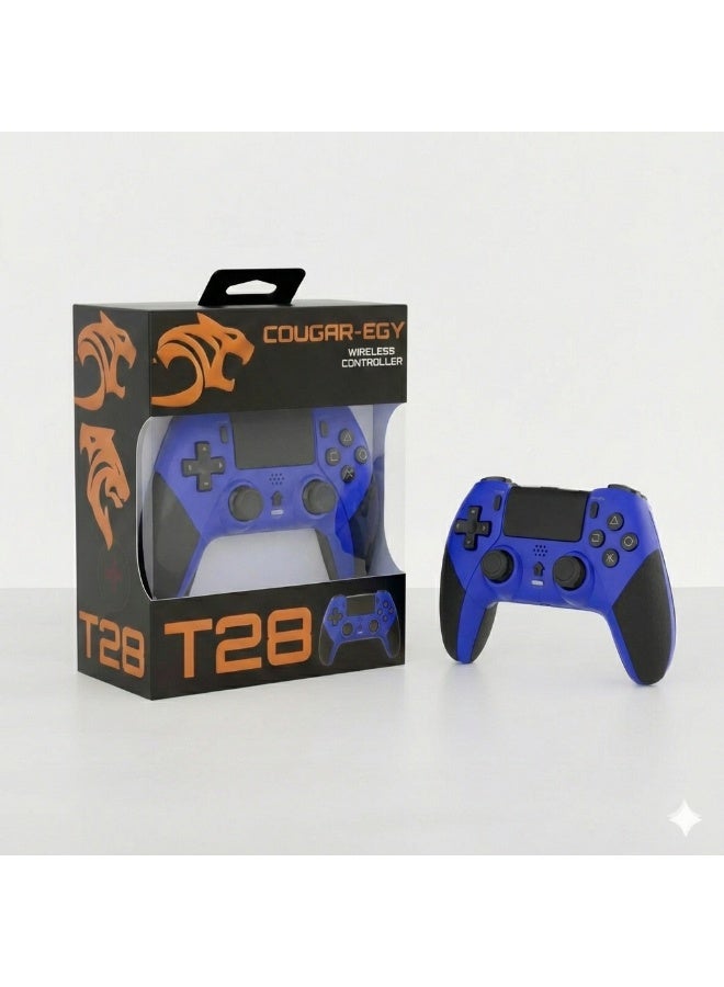 كوجار وحدة تحكم الألعاب اللاسلكية COUGAR-EGY (T28) لأجهزة PS4 والكمبيوتر الشخصي والهواتف المحمولة، وحدة تحكم عالية الأداء مزودة بخاصية الاهتزاز المزدوج، ولوحة لمس، ووظيفة Turbo، ومقبض مريح مانع للانزلاق. - Image 2